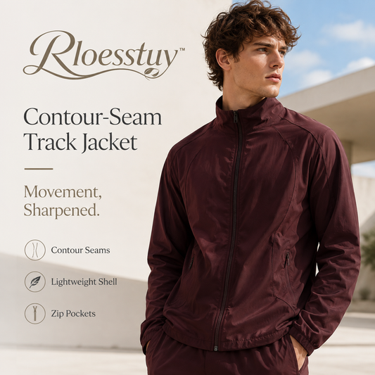 Rloesstuy™ Contour-Seam Track Jacket – Unisex Minimalist Track Jacket, Lightweight Zip-Up Jacket, Modern Athleisure Outerwear